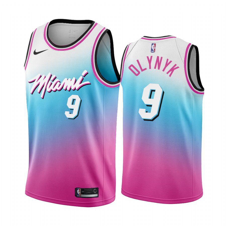 Men Miami Heat #9 kelly olynyk blue pick city edition vice 2020 nba jersey->miami heat->NBA Jersey